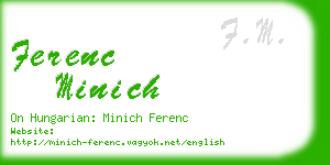 ferenc minich business card